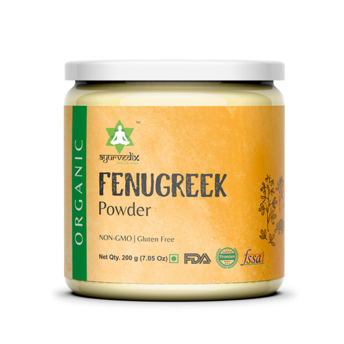Ayurvedix Organic Fenugreek Powder (TRIGONELLA FOENUM) 7 ounces Methi Seeds