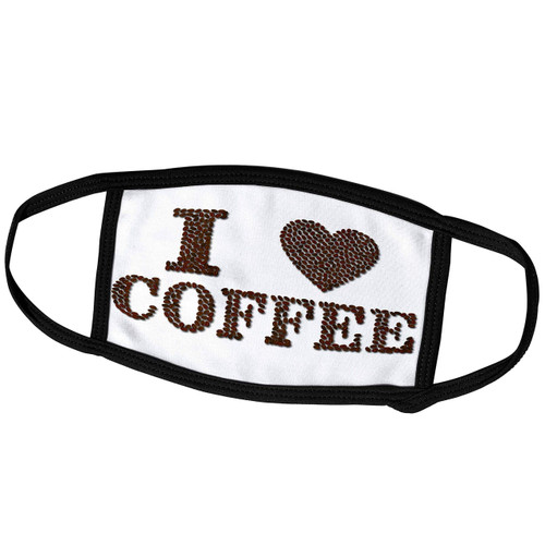 3dRose Fun with coffee beans love coffee saying in brown roasted beans - Face Covers (fc_291615_1) 3dRose Fun with coffee beans love coffee saying in brown roasted beans - Face Covers (fc_291615_1)