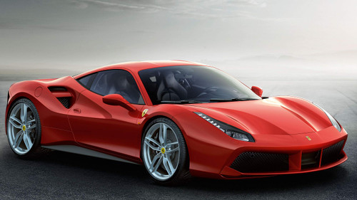 Iconic Arts Supercar- Ferrari 488 Red GTB Laminated 24x36 Poster