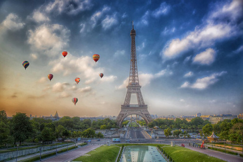 Hot Air Balloons Flying Eiffel Tower Paris France Photo Photograph Cool Wall Decor Art Print Poster 18x12 Hot Air Balloons Flying Eiffel Tower Paris France Photo Photograph Cool Wall Decor Art Print Poster 18x12