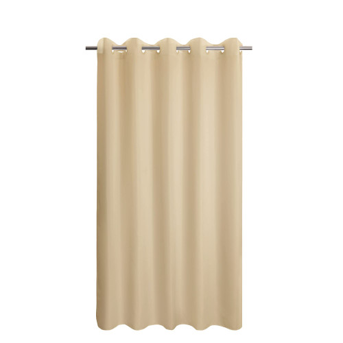 Extra Long No Hook Beige Shower Curtain or Liner - Soft Microfiber 84" Long Fabric Shower Curtain Liner Set, Machine Washable & Water Repellent, Beige, 71x86