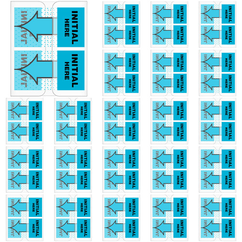 Qeeenar 1250 Pcs/ 25 Packs Sign Here Tabs Sign Here Stickers Sign Here Flags Initial Here Notarize Stickers for Office School Notebook Annotating Books Notary Books, 1 Inch (Blue, Novelty Style)