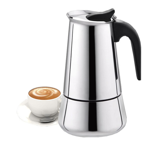 JBISJQLJ Stovetop Espresso Maker,Moka Pot, 6/9 Cups Italian Coffee Maker,Stainless Steel Portable Cafe Percolator Maker Coffee Pot (9 cups)