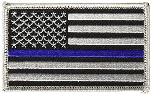 EagleEmblems PM3012 Patch-Pol,Blue Line,USA (3.25'')