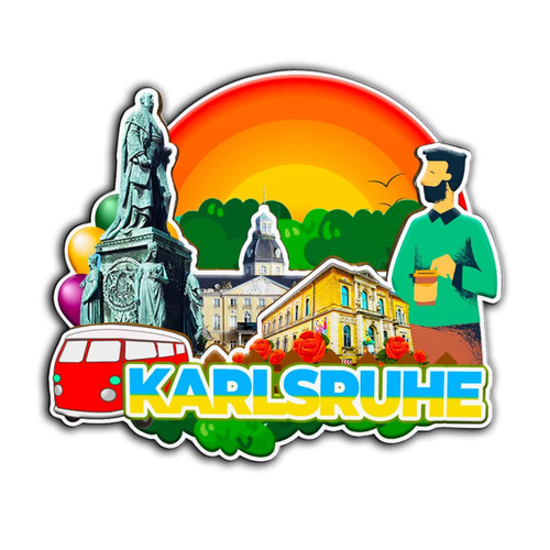 Karlsruhe Germany Germany Magnet Fridge Magnet Wooden 3D Landmarks Travel Collectible Souvenirs Decoration Handmade -3227
