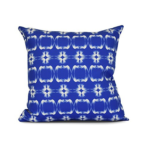 E by design Summer Picnic Geometric Throw Pillow, 16", Blue