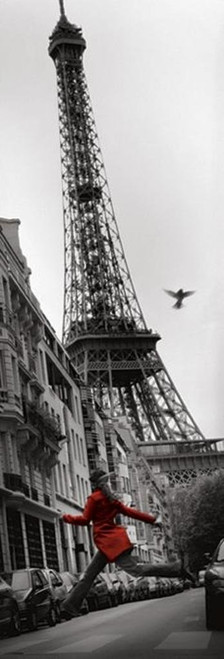 La Veste Rouge Eiffel Tower Paris France European Travel Black White Photograph Giant Cool Wall Decor Art Print Poster 21x62 La Veste Rouge Eiffel Tower Paris France European Travel Black White Photograph Giant Cool Wall Decor Art Print Poster 21x62