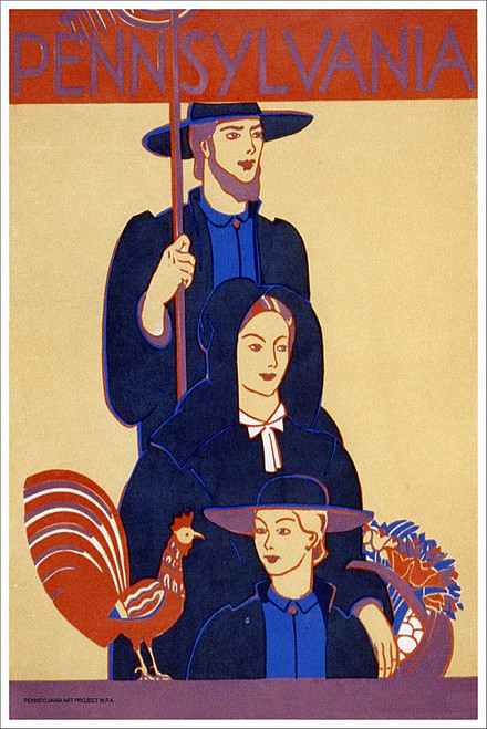 American Gift Services - Lancaster County, Pennsylvania WPA Vintage Travel Poster - 11x17 American Gift Services - Lancaster County, Pennsylvania WPA Vintage Travel Poster - 11x17