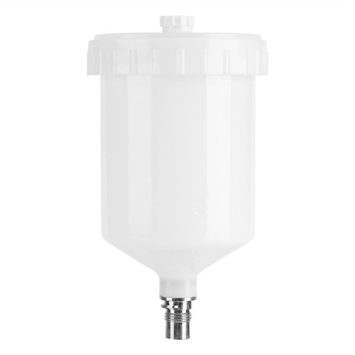 Spray Gun Cup, 600ml Paint Gun Cup Plastic Cup Air Gravity Paint Pot Thread Connector Spray Gun Tool for SATA JET 1000B Model