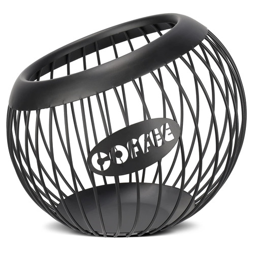 Coffee Pod Holder, Metal Large Capacity Cup Holder Coffee Capsule Storage Basket for Coffee Bar, Espresso Coffee Pod Organizer for Counter, Coffee Station Organizer, Coffee Bar Accessories(Black)