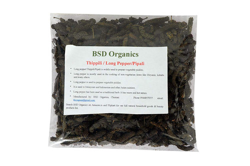 BSD Organics / Thippili / Long Pepper / Pipali - 50 Gram / 1.7 Ounce