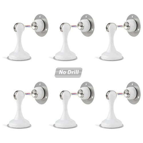 Magnetic Door Stopper White No Drilling 6 Pack Stainless Steels Magnetic Door Stop with 3M Double-Sided Adhesive Tape Magnetic Door Holder Wall Mount Keep Your Door Open