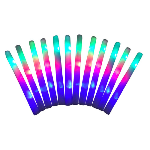 NSQFKALL Color (12 Pack) Light UpGlow Sticks Colorful Sponge Glow Sticks Foam Sticks Concert Bar Stick Flash Sticks Tube Soft Glow Pool Balls Set Glow in The Dark (White, One Size)
