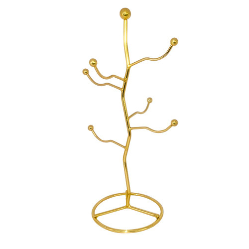 Mug Holder, Countertop Mug Tree, Coffee Mugs & Tea Cup Storage Rack, Coffee Counter Bar Accessory & Kitchen Organizer, Gold Cup Display Stand for Home Party, Type 2