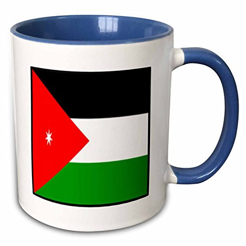 3dRose mug_80985_6"Photo Of Jordan Flag Button" Two Tone Blue Mug, 11 oz, Multicolor