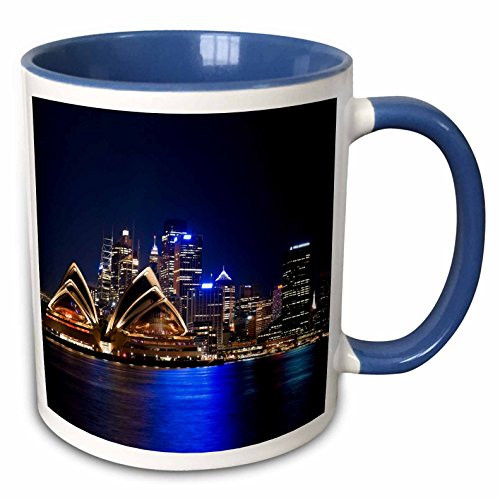 3dRose mug_75409_6"Australia, Sydney, Opera House from Embarkation Park-AU01 JMI0108 - Janis Miglavs" Two Tone Blue Mug, 11 oz, Multicolor