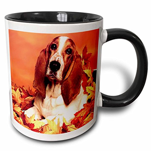 3dRose 3dRose Basset Hound - Two Tone Black Mug, 11oz (mug_1028_4), Black/White 3dRose 3dRose Basset Hound - Two Tone Black Mug, 11oz (mug_1028_4), Black/White