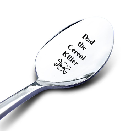 Dad the Cereal Killer Spoon with Gift Box - Funny Dad Gifts for Birthday Father's Day - Engraved Stainless Steel Spoon for Cereal Lover Dad Father Husband Dad the Cereal Killer Spoon with Gift Box - Funny Dad Gifts for Birthday Father's Day - Engraved Stainless Steel Spoon for Cereal Lover Dad Father Husband
