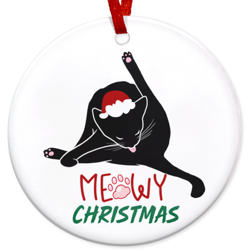 Cat Lover Christmas Ornaments, Funny Cat Lover Gifts for Women, Black Cat Decor - Christmas Tree Decorations, Cat Decorations Gifts for Women - Christmas Tree Decoration Ceramic Ornament Cat Lover Christmas Ornaments, Funny Cat Lover Gifts for Women, Black Cat Decor - Christmas Tree Decorations, Cat Decorations Gifts for Women - Christmas Tree Decoration Ceramic Ornament