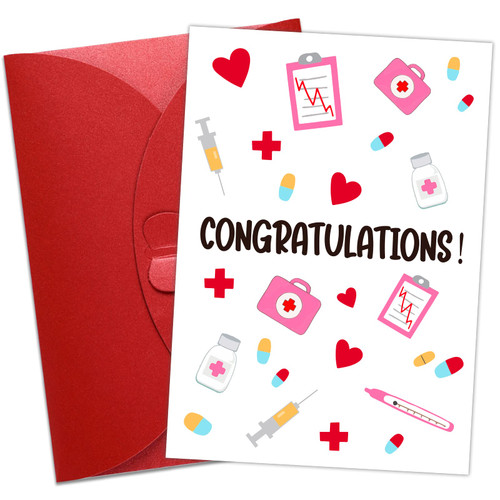 SICOHOME Nurse Graduation Gift Card for Her Congratulations Card for Graduates Original and Funny Graduation Card with Envelope Gift Card for Nursing School Grads Medical School Graduate Occupational