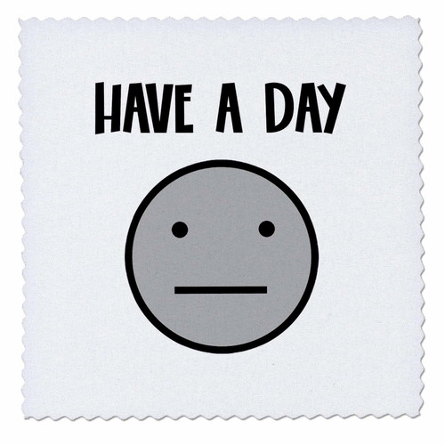 3dRose Cool Funny Have a Day Grey Smiling Face with Neutral Smile - Quilt Squares (qs_351691_10) 3dRose Cool Funny Have a Day Grey Smiling Face with Neutral Smile - Quilt Squares (qs_351691_10)