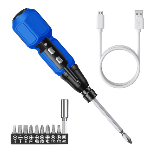 AMIR Power Screwdriver Cordless Rechargeable, Electric Screwdriver Sets, Portable Automatic Home Repair Tool Kit, Motorized Screwdriver with LED Lights and USB Cable, Blue AMIR Power Screwdriver Cordless Rechargeable, Electric Screwdriver Sets, Portable Automatic Home Repair Tool Kit, Motorized Screwdriver with LED Lights and USB Cable, Blue
