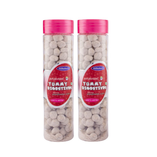 Dilbahar's Yummy Digestive Anardana Goli - Churan - Pachak (Bottle 210g (Pack of 2))