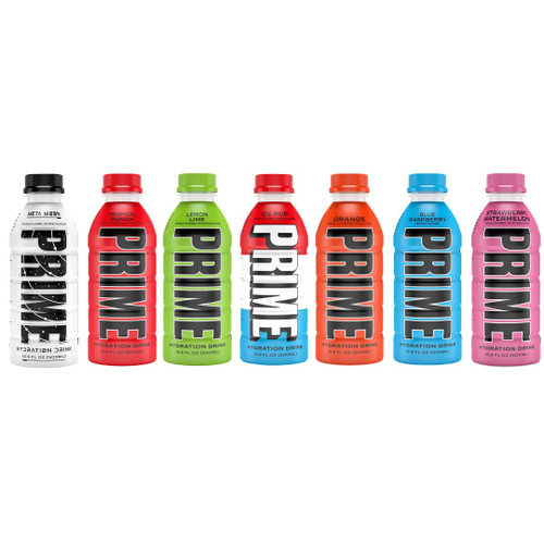Prime Hydration Sports Drink Assorted Variety Pack - Energy Drink, Electrolyte Beverage - Lemon Lime, Tropical Punch, Blue Raspberry, Orange, meta moon, Ice Pop & Strawberry Watermelon - 16.9 Fl Oz (7 Pack - 7 Flavors)