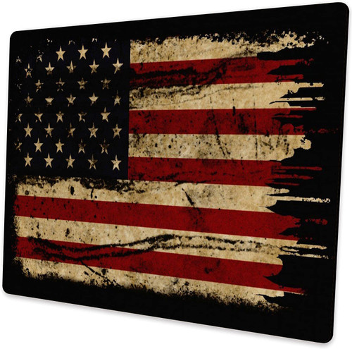 Personalized American Retro Flag Mouse Pad, Rectangular Gaming Mouse Pad, Natural Anti-Slip Rubber Laptop Mouse Pad