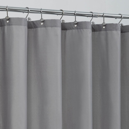 ALYVIA SPRING Stall Fabric Shower Curtain Liner Waterproof - 48" x 72", Soft & Lightweight Stall Size Shower Curtain with Magnets, Machine Washable - 48x72, Grey