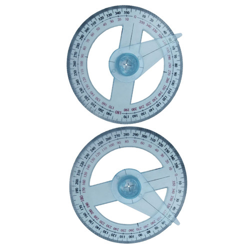 2 Pcs Circle Protractors 360-degree Protractor Measuring Tools Swing Arm Protractor Rulers for Homes Schools Classrooms and Offices