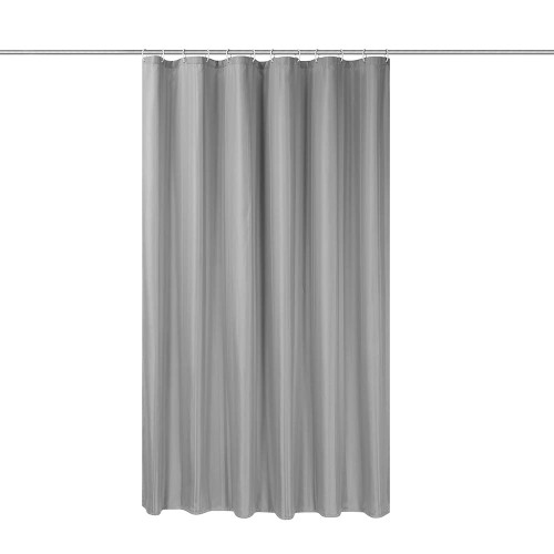 Solid Fabric Shower Curtain Liner with Hooks for Bathroom, Extra Long 72 x 78 inches Waterproof, Machine Washable, Hotel Quality Shower Curtain Set (Grey)