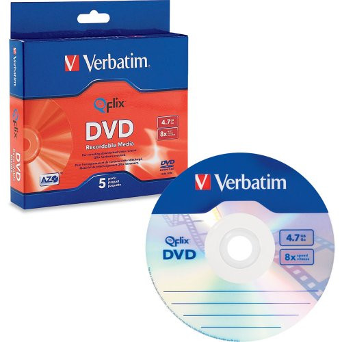 Verbatim 4.7GB 8X Qflix Media DVD-R (5pk Slim Case) 96747