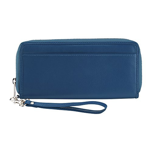 Lewis N. Clark RFID-Blocking Leather Card Holder Clutch, Deep Blue