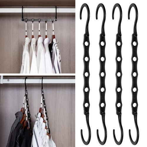 Closet Organizers Space Saving Hangers - Timirog 20 Pack Magic Hangers Wardrobe Storage Organization College Dorm Room Essentials, Apartment Heavy Duty Space Saver Plastic Black Closet Organizers Space Saving Hangers - Timirog 20 Pack Magic Hangers Wardrobe Storage Organization College Dorm Room Essentials, Apartment Heavy Duty Space Saver Plastic Black