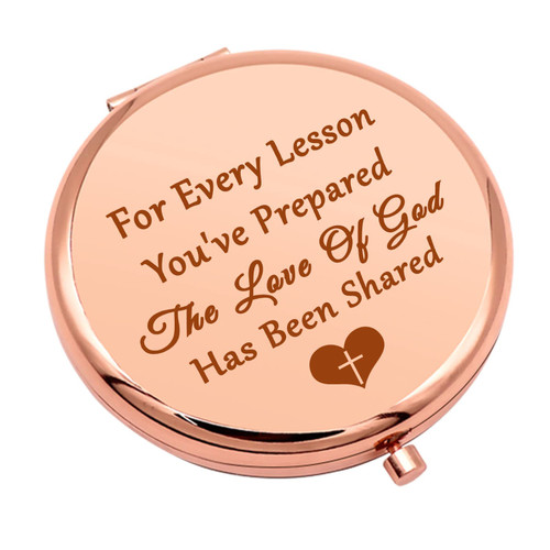School Teacher Gifts Teacher Appreciation Gift Compact Mirror Teacher Gifts for Women Christian Gift for Her Thank You Gift for Teacher Folding Makeup Mirror Graduation Birthday Gifts