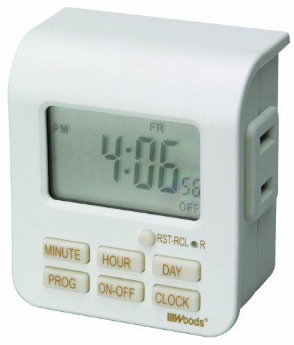 Woods 50008WD Indoor 7-Day Digital Plug-In Timer, 1 Polarized Outlet