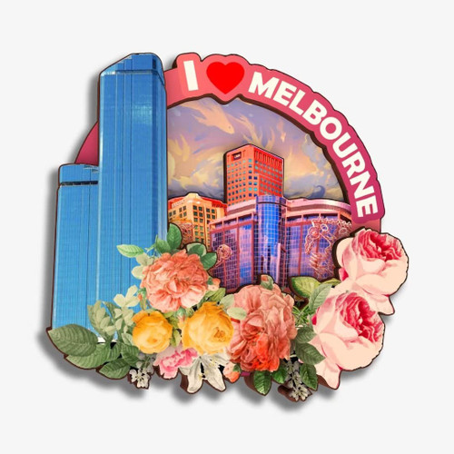 Melbourne Victoria Australia Fridge Magnet Wooden Collection 3D Wood Handmade Travel City Souvenirs Refrigerator Magnet Home Decoration Gift -415