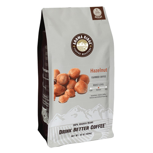 Aroma Ridge Hazelnut Decaf Coffee, Swiss Water Process, Chemical-Free, 100% Arabica Beans, Medium Roast, 16 Ounces Whole Bean Aroma Ridge Hazelnut Decaf Coffee, Swiss Water Process, Chemical-Free, 100% Arabica Beans, Medium Roast, 16 Ounces Whole Bean