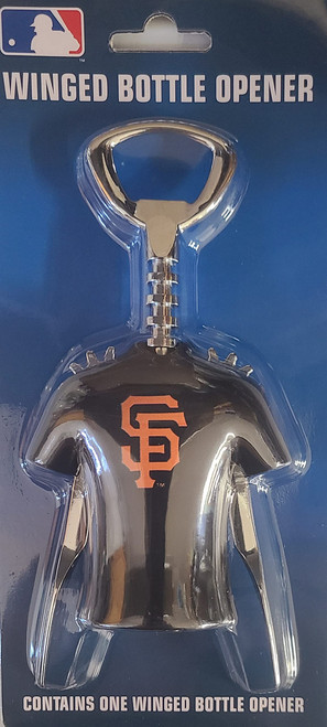 Licensed MLB Baseball Jersey Winged Wine Bottle Corkscrew Opener (San Francisco Giants)