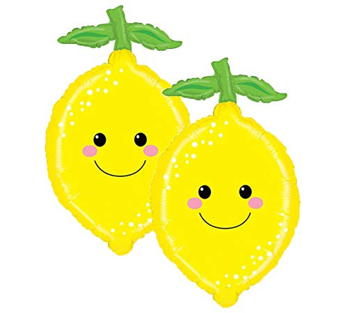 Set of 2 Produce Pal Lemon Garden Jumbo 29" Foil Party Balloons Set of 2 Produce Pal Lemon Garden Jumbo 29" Foil Party Balloons