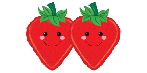 Set of 2 Produce Pal Strawberry Garden Jumbo 26" Foil Party Balloons Set of 2 Produce Pal Strawberry Garden Jumbo 26" Foil Party Balloons