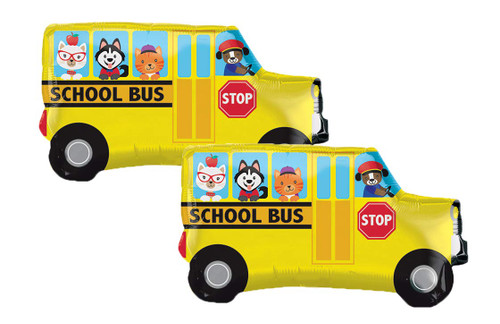 Set of 2 Adorable Animal School Bus Jumbo 30" Foil Party Balloons by Anagram Set of 2 Adorable Animal School Bus Jumbo 30" Foil Party Balloons by Anagram