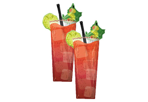 Set of 2 Bloody Mary Cocktail Jumbo 37" Foil Party Balloons by Anagram Set of 2 Bloody Mary Cocktail Jumbo 37" Foil Party Balloons by Anagram