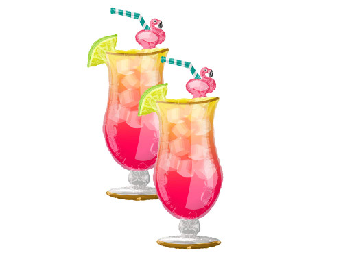 Set of 2 Jumbo Tropical Drink 41" Foil Party Balloons by Anagram Set of 2 Jumbo Tropical Drink 41" Foil Party Balloons by Anagram