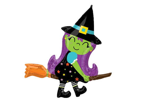 Adorable Witch Jumbo 38" Foil Halloween Party Balloon