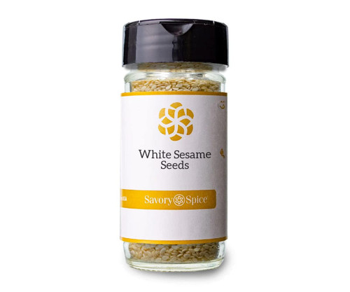 Savory Spice White Sesame Seeds - Hulled, White Sesame Seed for Stir-Fries, Breads and Salads (Medium Jar - Net: 2.3 oz) Savory Spice White Sesame Seeds - Hulled, White Sesame Seed for Stir-Fries, Breads and Salads (Medium Jar - Net: 2.3 oz)