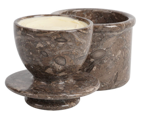 Radicaln Marble Butter Keeper Green Onyx Cover Pot Handmade Butter Storage Crock Keeper for Kitchen - Used as Utensil Holder & Deep Covered Butter Churn Kitchenware Jar Container