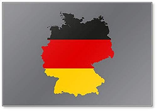 German Map with Flag on Grey Background Illustration Fridge Magnet