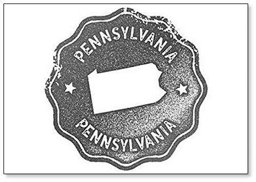 Pennsylvania Map Vintage Stamp. Grey Illustration Fridge Magnet